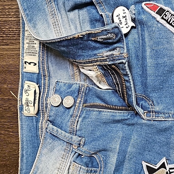 Indigo Rein Juniors' Patch Ripped Skinny Ankle Jeans Fun Patches & Pins  Size 3 - Picture 11 of 17